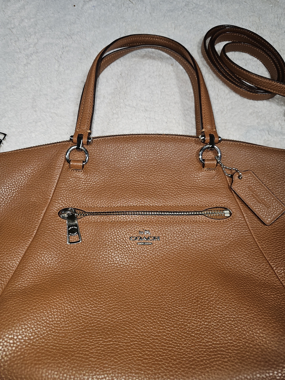 COACH CROSSBODY SHOULDER HANDBAG PEBBLED LEATHER. - Picture 5 of 12